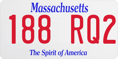 MA license plate 188RQ2