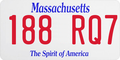 MA license plate 188RQ7