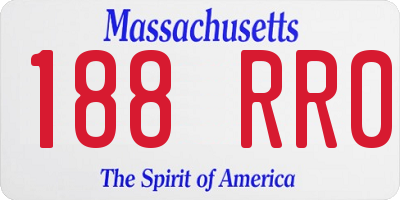 MA license plate 188RR0