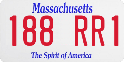 MA license plate 188RR1