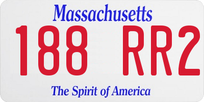 MA license plate 188RR2