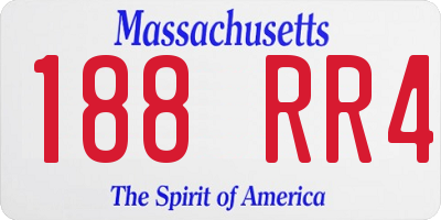 MA license plate 188RR4