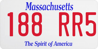 MA license plate 188RR5