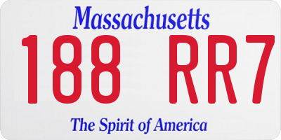 MA license plate 188RR7