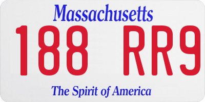 MA license plate 188RR9