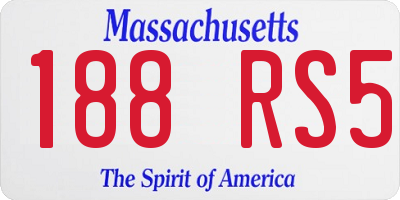 MA license plate 188RS5