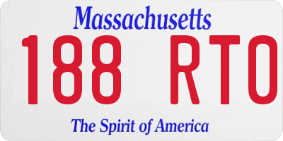 MA license plate 188RT0
