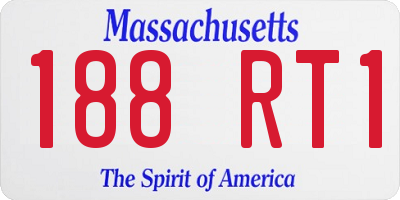 MA license plate 188RT1