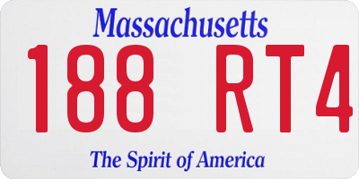 MA license plate 188RT4