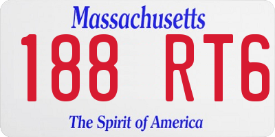 MA license plate 188RT6