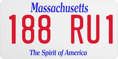 MA license plate 188RU1