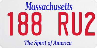 MA license plate 188RU2