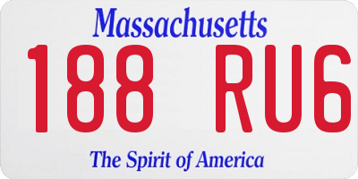MA license plate 188RU6