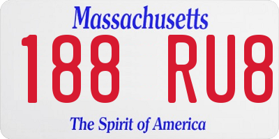 MA license plate 188RU8