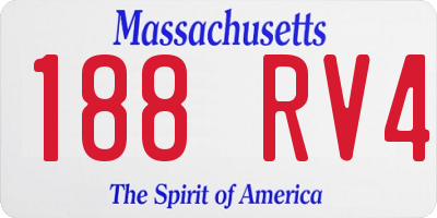 MA license plate 188RV4