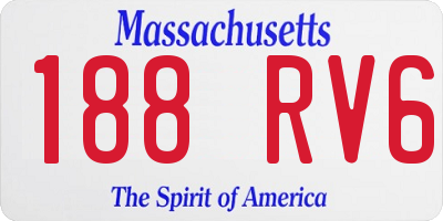 MA license plate 188RV6