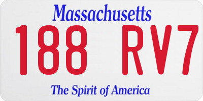 MA license plate 188RV7