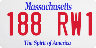 MA license plate 188RW1
