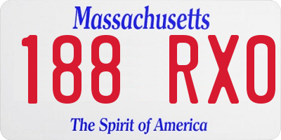 MA license plate 188RX0