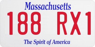MA license plate 188RX1