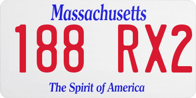 MA license plate 188RX2