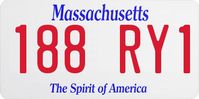 MA license plate 188RY1