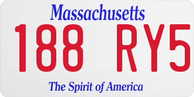 MA license plate 188RY5