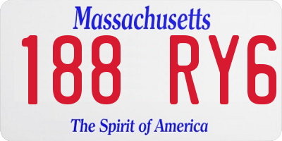 MA license plate 188RY6