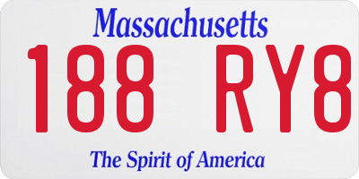 MA license plate 188RY8