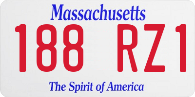 MA license plate 188RZ1