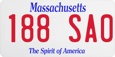 MA license plate 188SA0