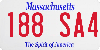 MA license plate 188SA4