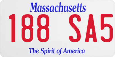 MA license plate 188SA5