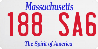 MA license plate 188SA6