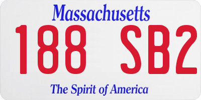 MA license plate 188SB2