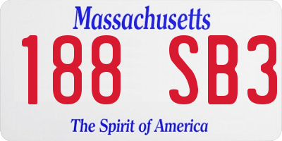MA license plate 188SB3
