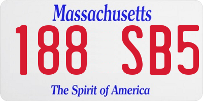 MA license plate 188SB5