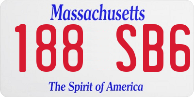 MA license plate 188SB6