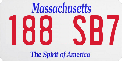 MA license plate 188SB7