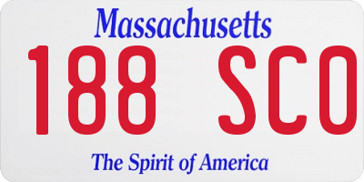 MA license plate 188SC0