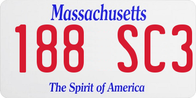 MA license plate 188SC3