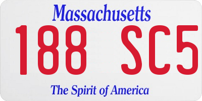 MA license plate 188SC5