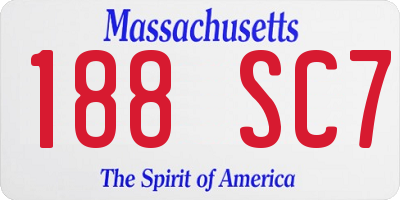 MA license plate 188SC7