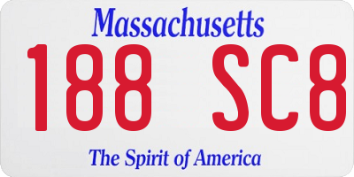 MA license plate 188SC8