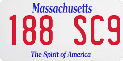 MA license plate 188SC9
