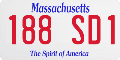 MA license plate 188SD1