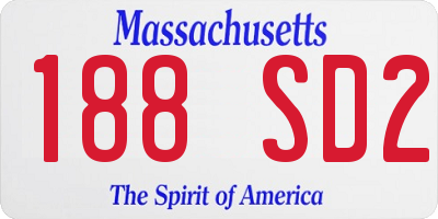 MA license plate 188SD2
