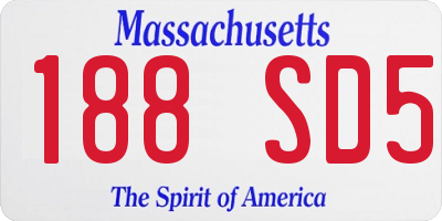 MA license plate 188SD5