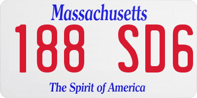 MA license plate 188SD6