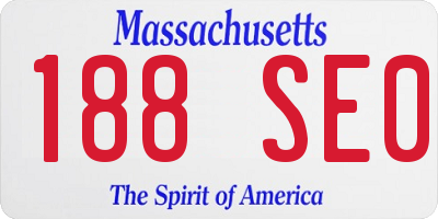 MA license plate 188SE0